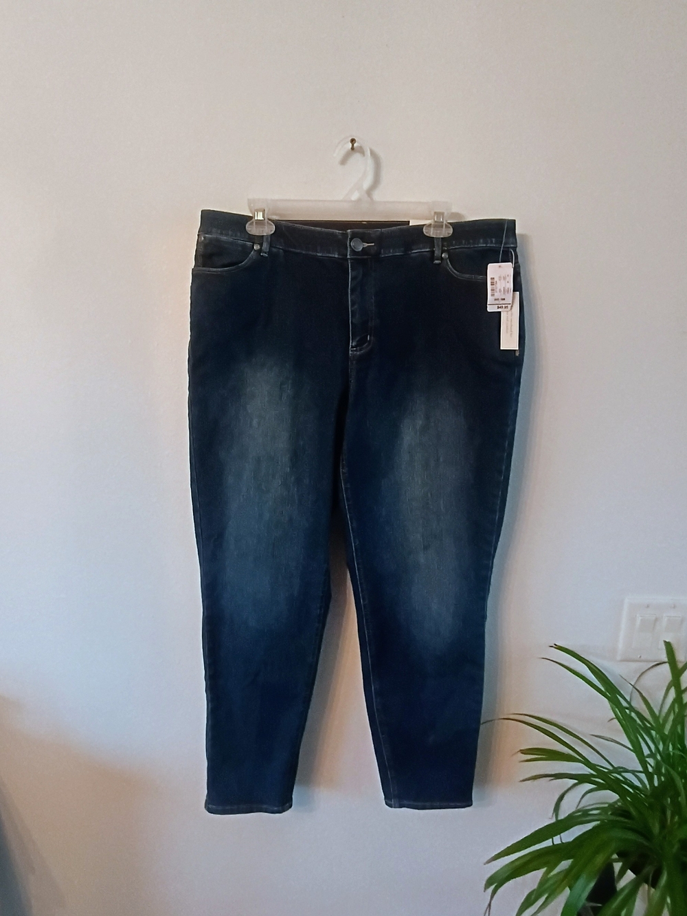 CJ Banks Jeans 16W NWT Dark Wash Moderately Curvy Stretch Straight Leg Plus Size